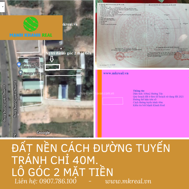 Bán đất nền tuyến tránh lô góc 2 mặt tiền (đã bán)