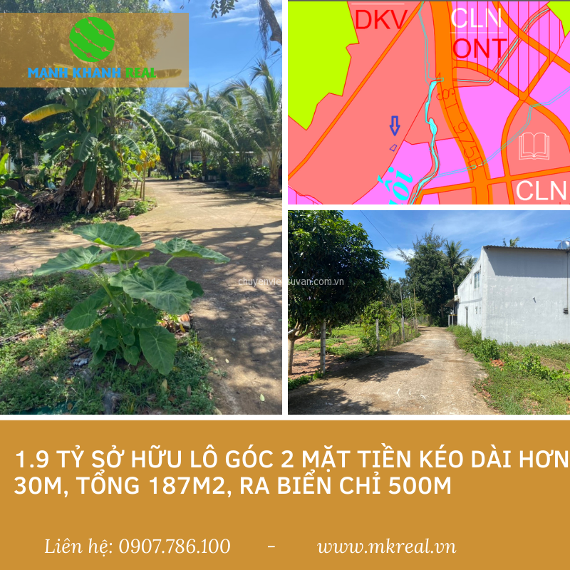 Bán gấp lô đất 2 mặt tiền ấp gành gió xã cửa dương ( đã bán )