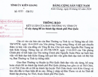 Phê duyệt đề xuất Phú Quốc lên Thành Phố